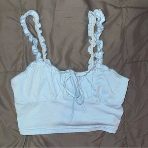 White Ruffled Crop Top